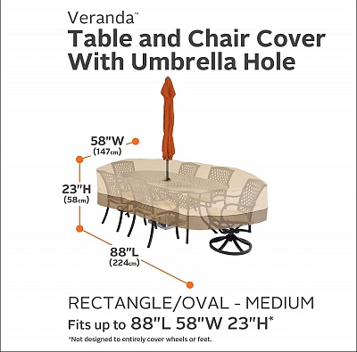 Чехол для комплекта мебели с зонтом