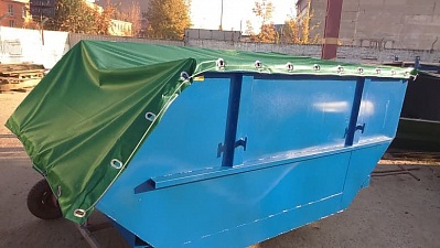 Тент - полог тарпаулин / брезент / оксфорд для мусорных контейнеров 8 - 20м3
