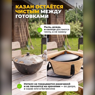 Чехол-сумка для казана с принадлежностями